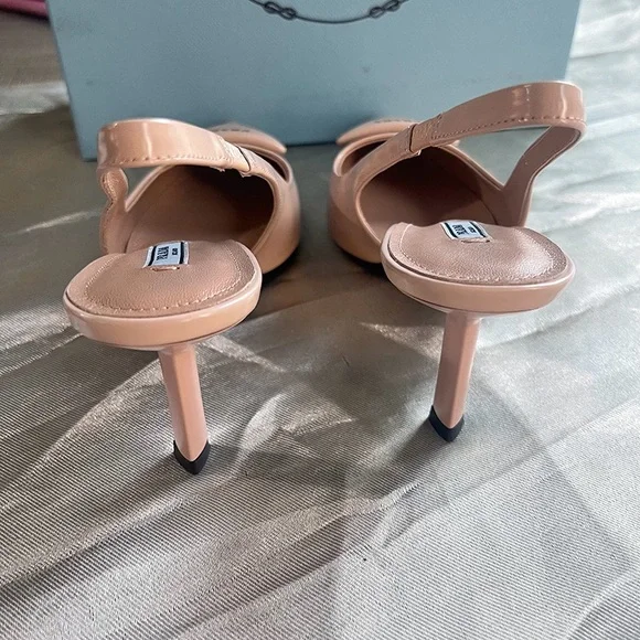 Prada Nude Pointed Toe Heels - Picture 6 of 8